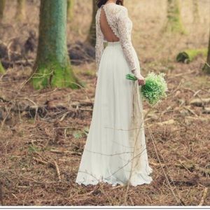 Fame and Partners White Lace Maxi Dress